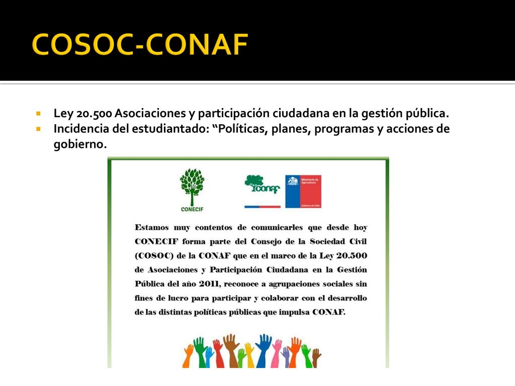 COSOC-CONAF Ley Asociaciones y participación ciudadana en la gestión pública.
