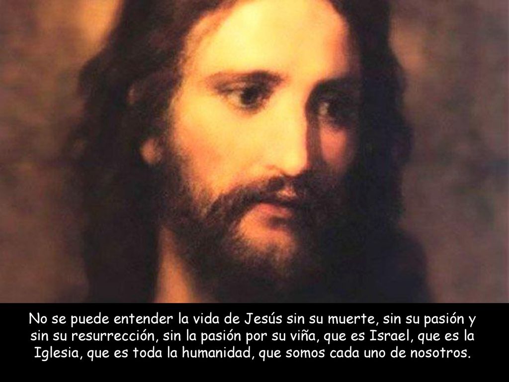 No se puede entender la vida de Jesús sin su muerte, sin su pasión y sin su resurrección, sin la pasión por su viña, que es Israel, que es la Iglesia, que es toda la humanidad, que somos cada uno de nosotros.