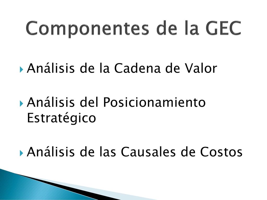 Componentes de la GEC Análisis de la Cadena de Valor