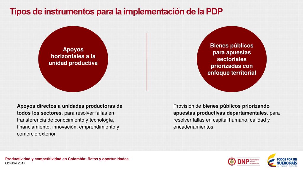 Tipos de instrumentos para la implementación de la PDP