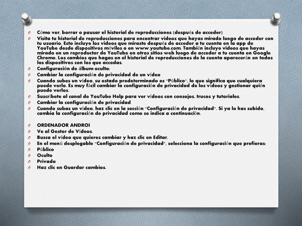 Cómo ver, borrar o pausar el historial de reproducciones (después de acceder)