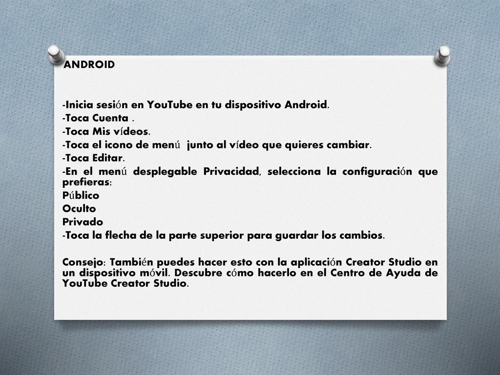 -Inicia sesión en YouTube en tu dispositivo Android. -Toca Cuenta .