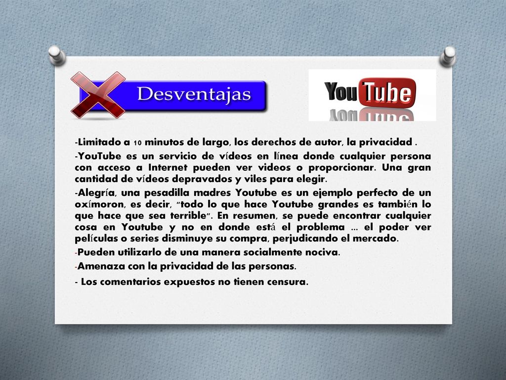 -Limitado a 10 minutos de largo, los derechos de autor, la privacidad .