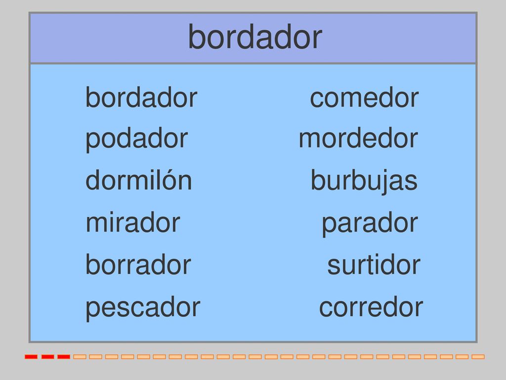 bordador bordador comedor podador mordedor dormilón burbujas mirador