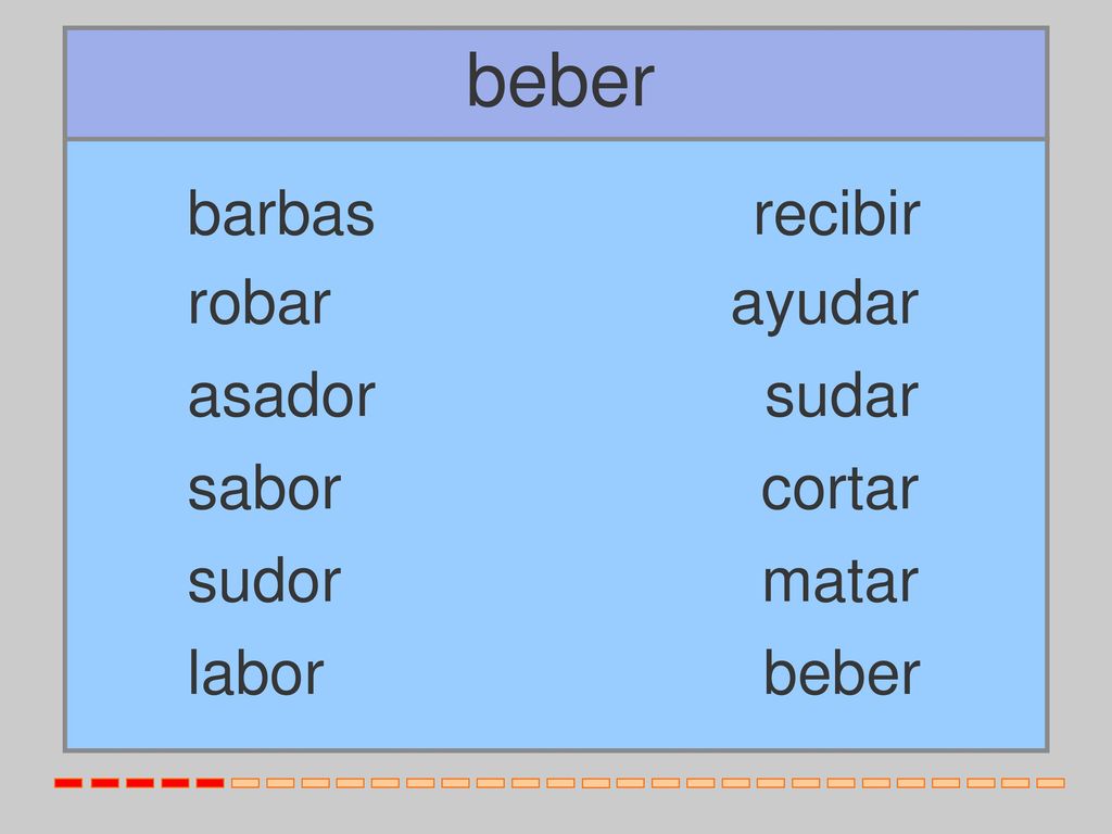 beber barbas recibir robar ayudar asador sudar sabor cortar sudor