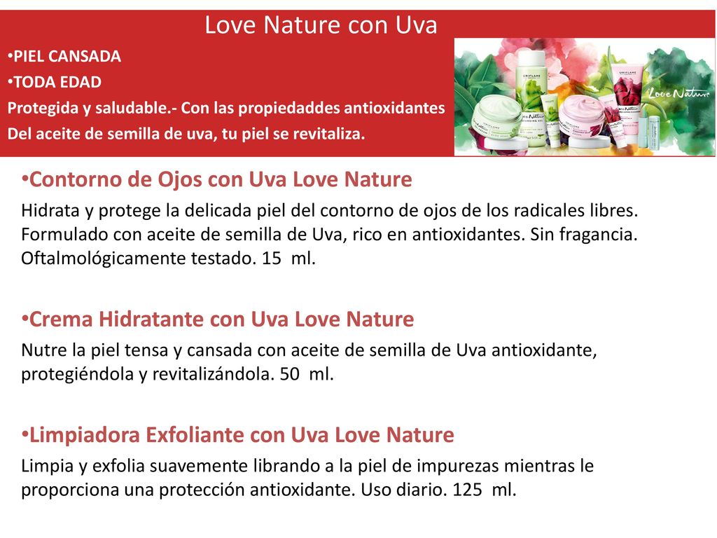 Love Nature con Uva Contorno de Ojos con Uva Love Nature