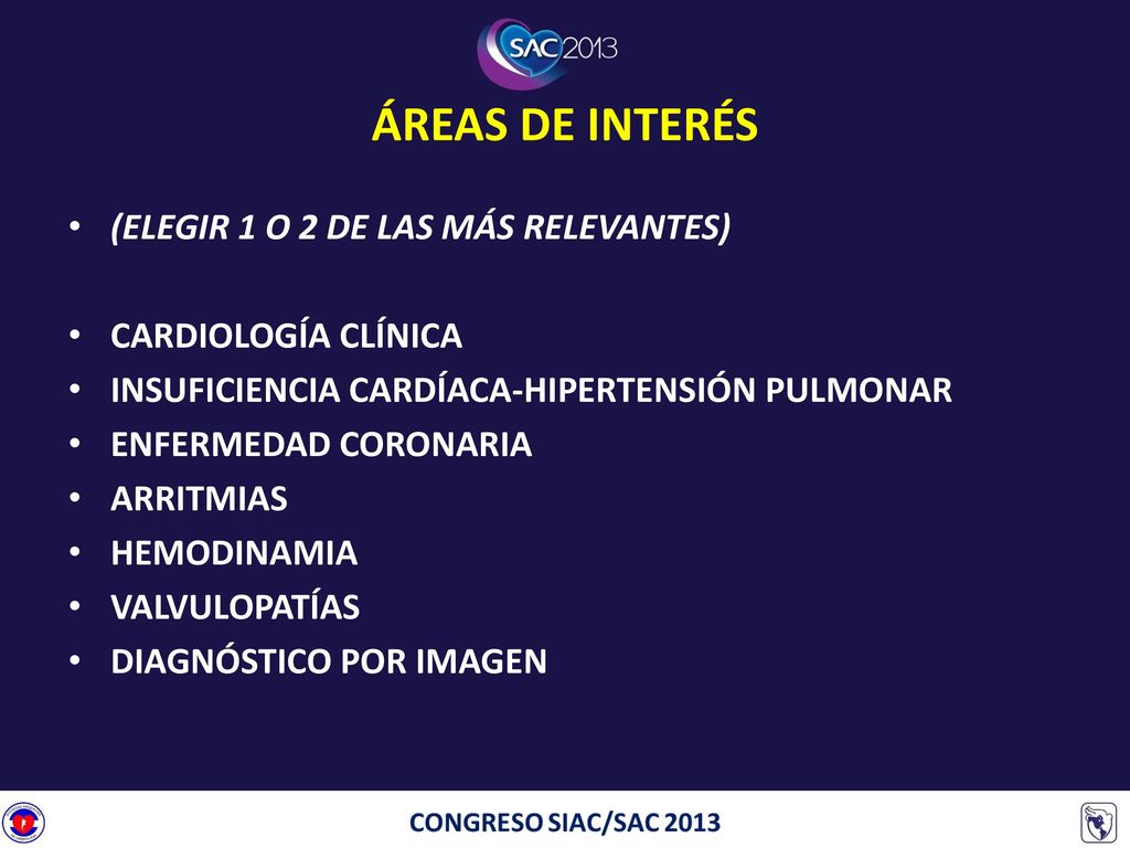 ÁREAS DE INTERÉS (ELEGIR 1 O 2 DE LAS MÁS RELEVANTES)