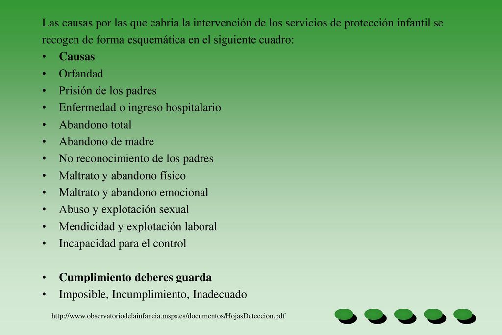recogen de forma esquemática en el siguiente cuadro: Causas Orfandad