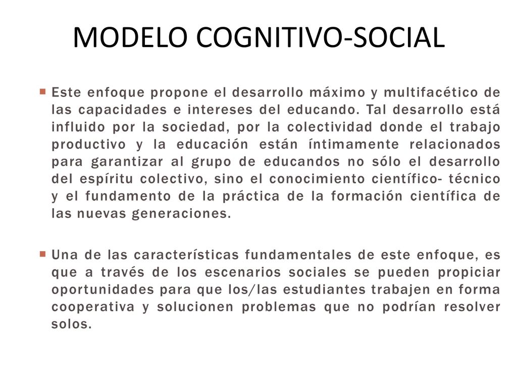 MODELO COGNITIVO-SOCIAL