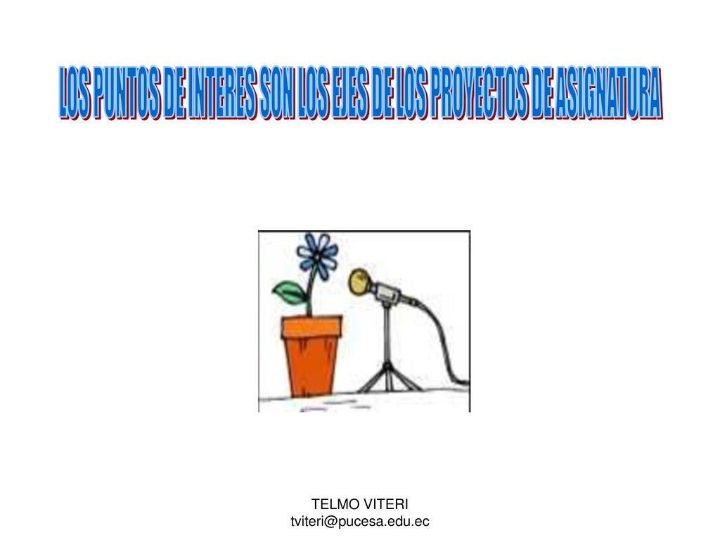 LOS PUNTOS DE INTERES SON LOS EJES DE LOS PROYECTOS DE ASIGNATURA