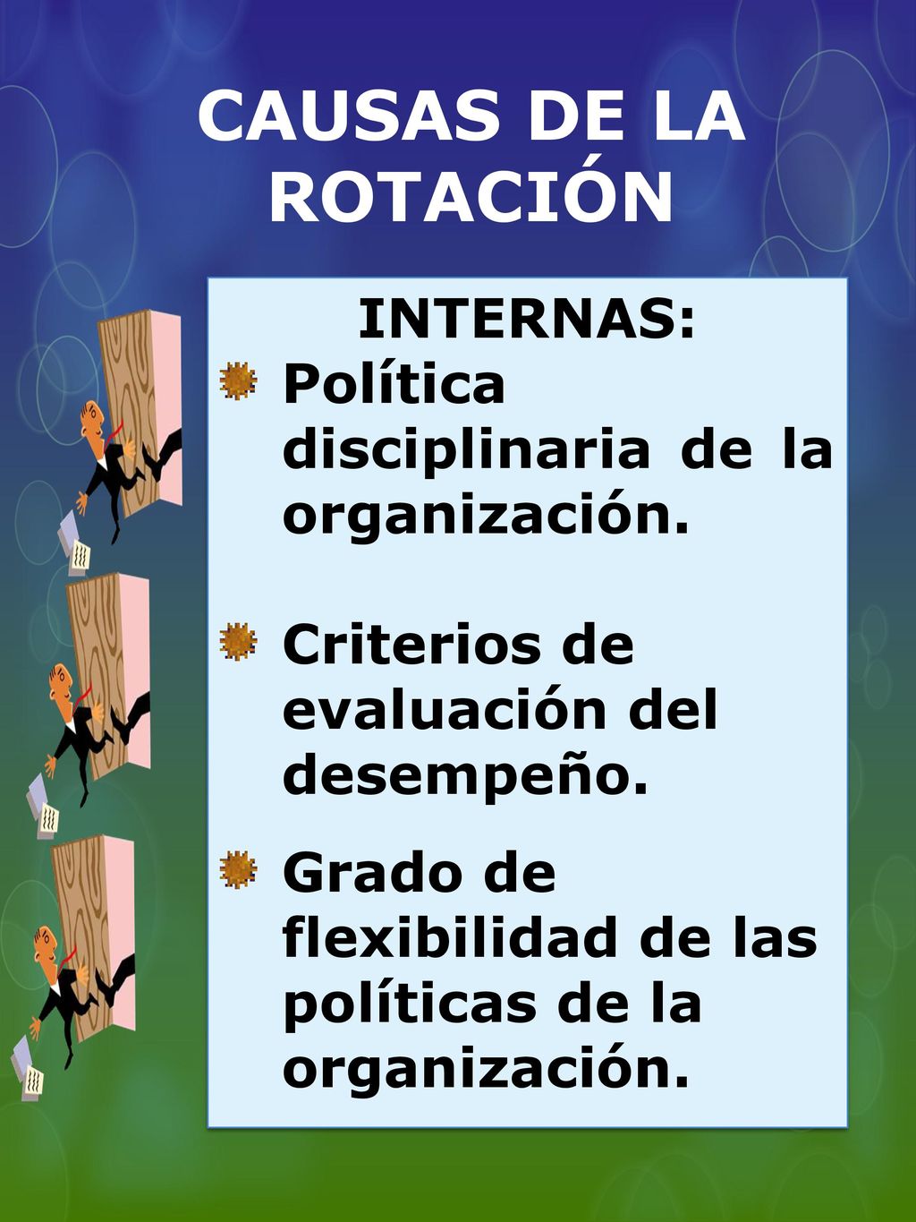 CAUSAS DE LA ROTACIÓN INTERNAS: