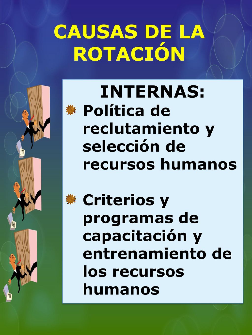 CAUSAS DE LA ROTACIÓN INTERNAS: