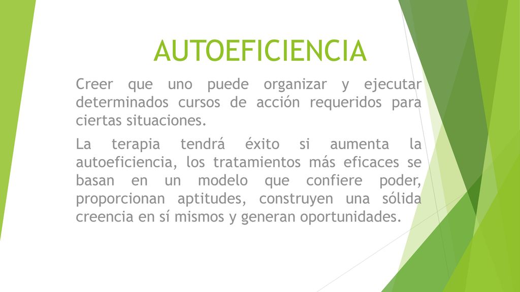 AUTOEFICIENCIA Creer que uno puede organizar y ejecutar determinados cursos de acción requeridos para ciertas situaciones.