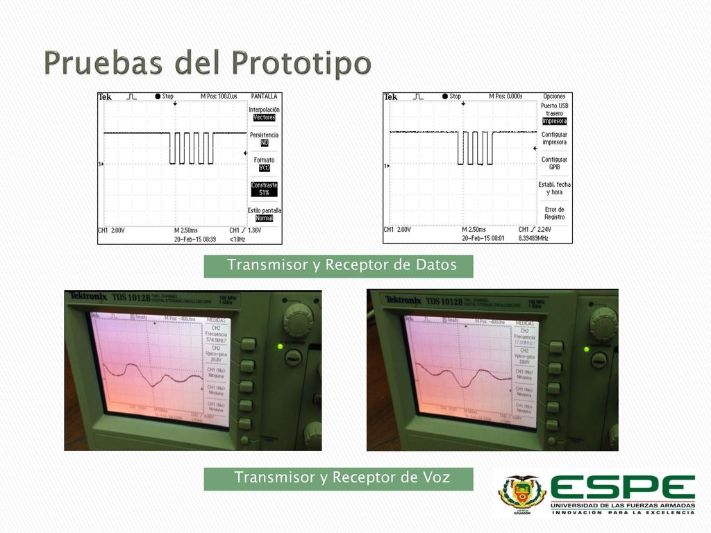 Pruebas del Prototipo Transmisor y Receptor de Datos