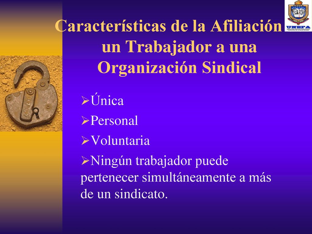 Características de la Afiliación de un Trabajador a una Organización Sindical