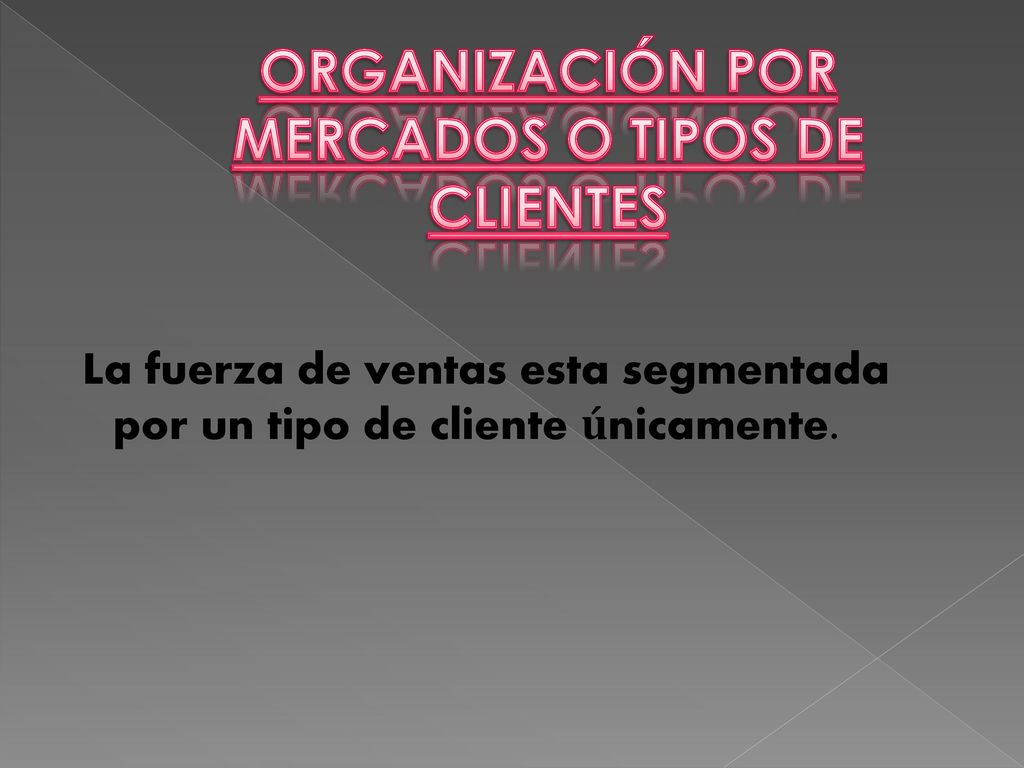 ORGANIZACIÓN POR MERCADOS O TIPOS DE CLIENTES