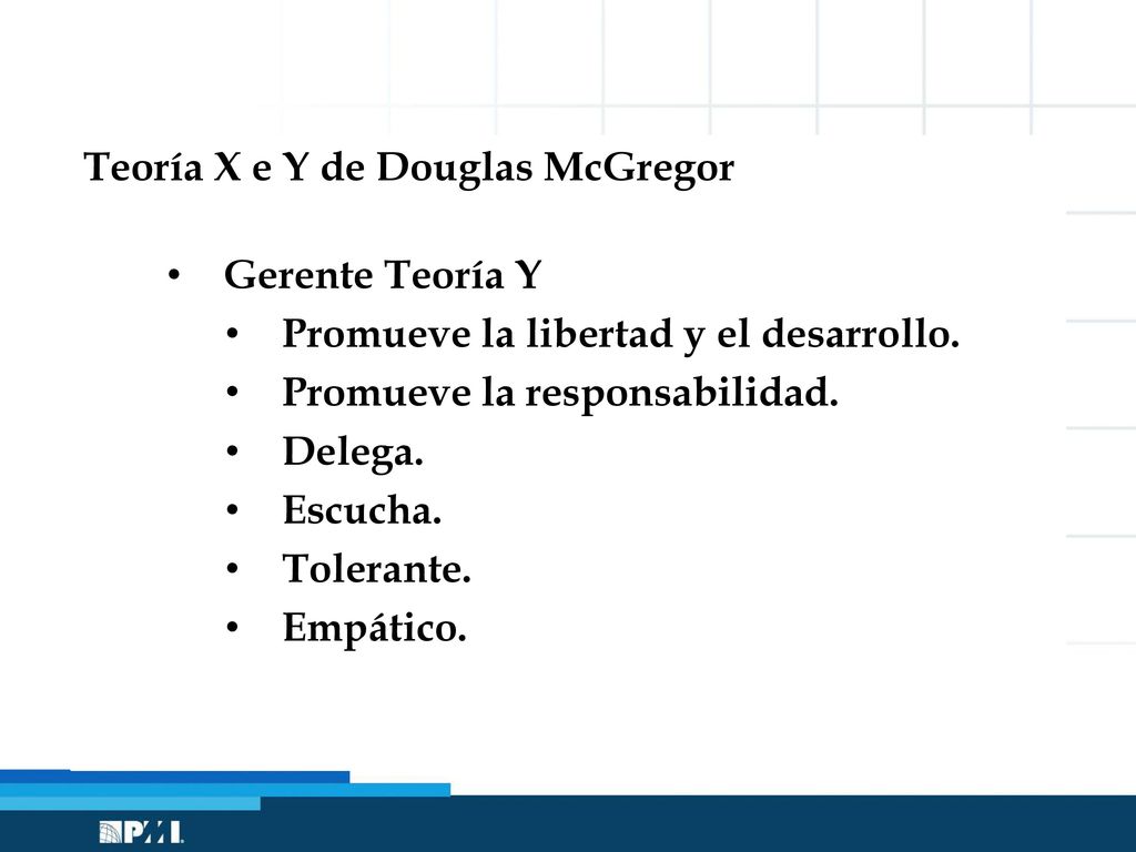 Teoría X e Y de Douglas McGregor Gerente Teoría Y
