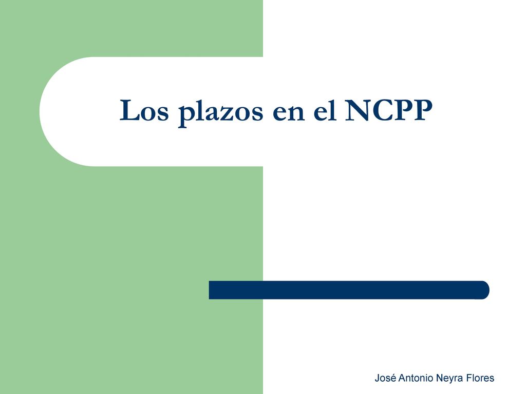 Los plazos en el NCPP José Antonio Neyra Flores