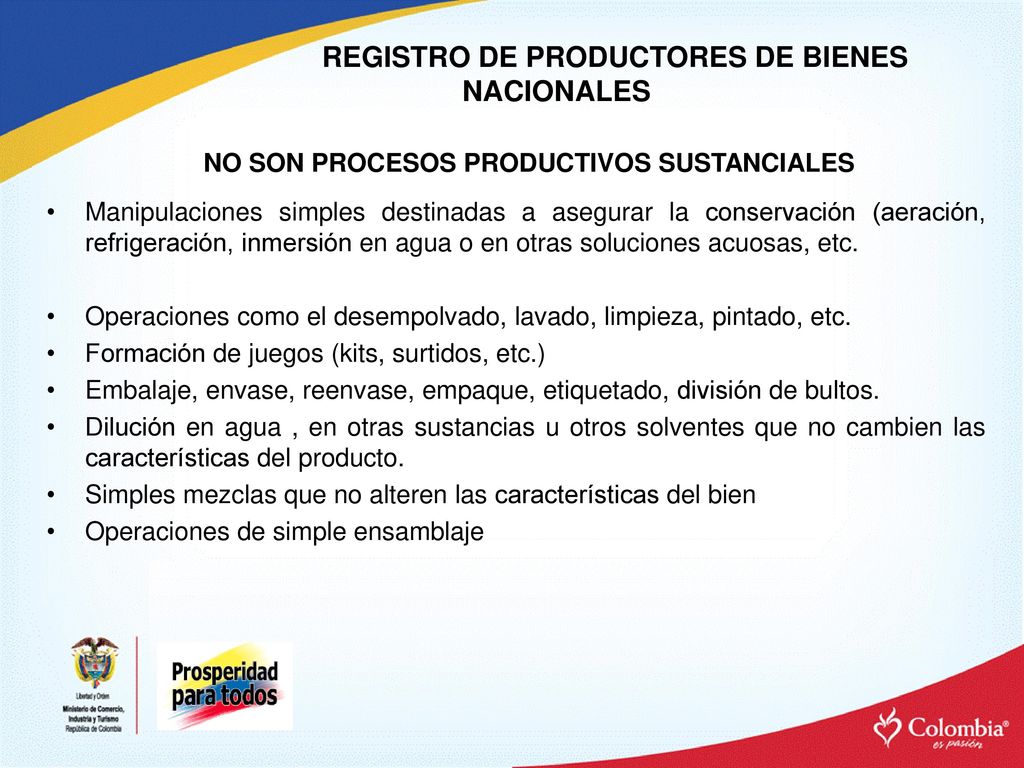 REGISTRO DE PRODUCTORES DE BIENES NACIONALES