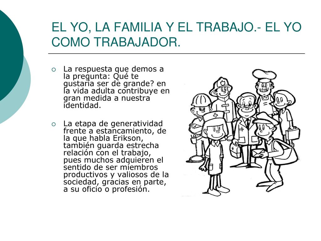 EL YO, LA FAMILIA Y EL TRABAJO.- EL YO COMO TRABAJADOR.