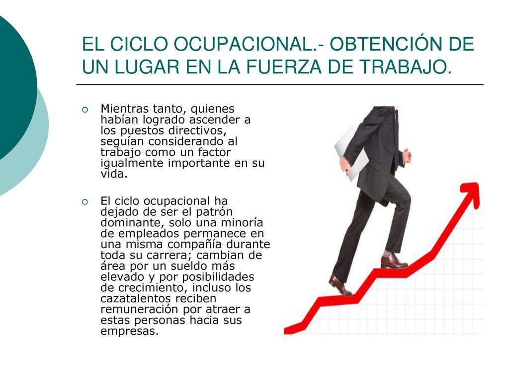 EL CICLO OCUPACIONAL.- OBTENCIÓN DE UN LUGAR EN LA FUERZA DE TRABAJO.