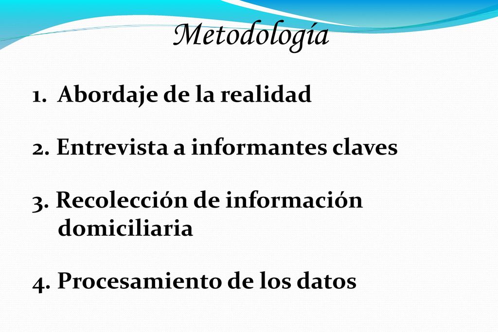 Metodología Abordaje de la realidad 2. Entrevista a informantes claves