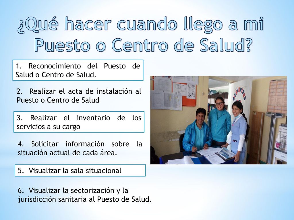¿Qué hacer cuando llego a mi Puesto o Centro de Salud