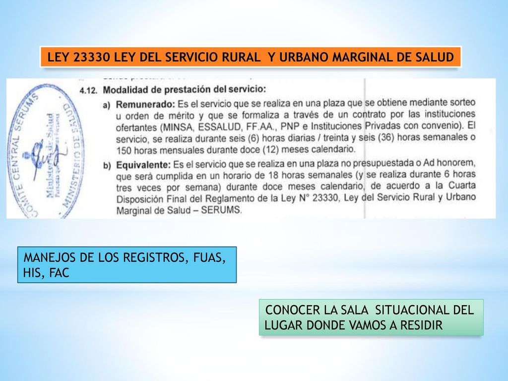 LEY LEY DEL SERVICIO RURAL Y URBANO MARGINAL DE SALUD