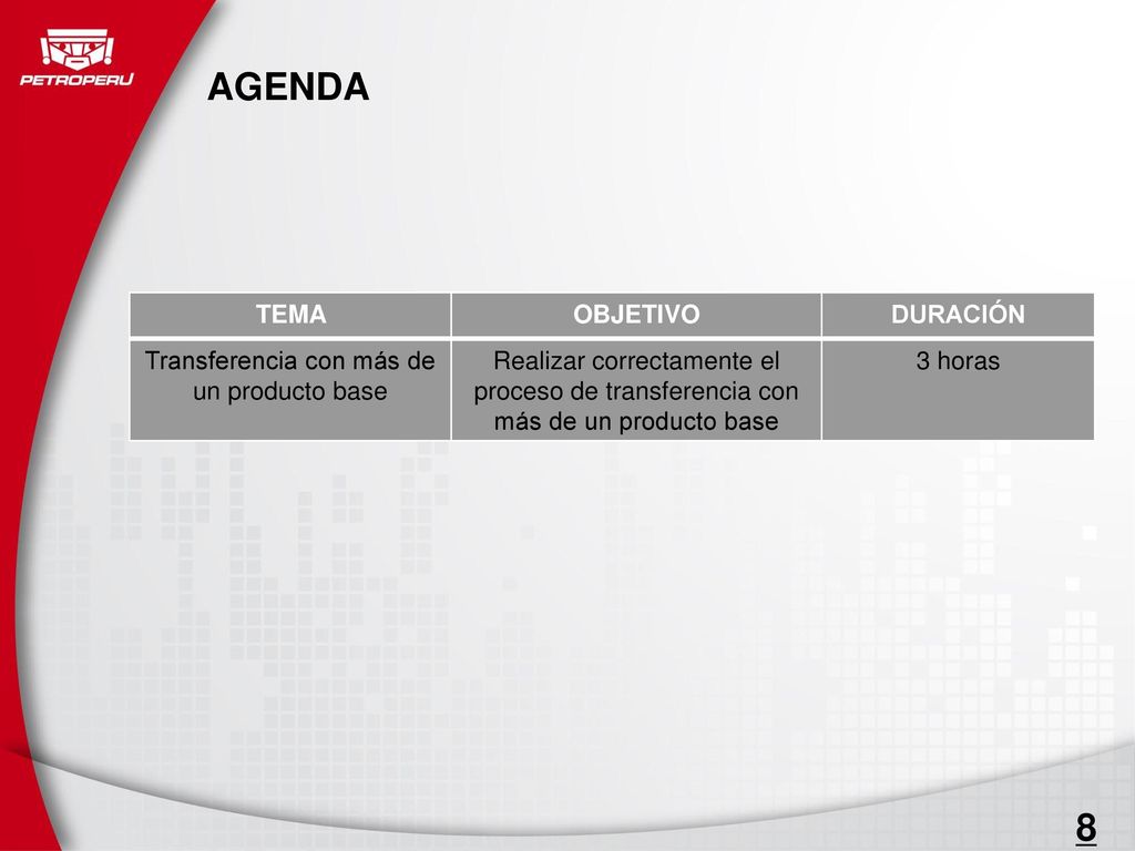 Transferencia con más de un producto base
