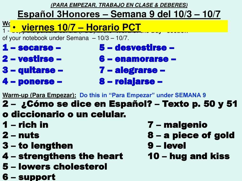 1 – secarse – 5 – desvestirse – 2 – vestirse – 6 – enamorarse –