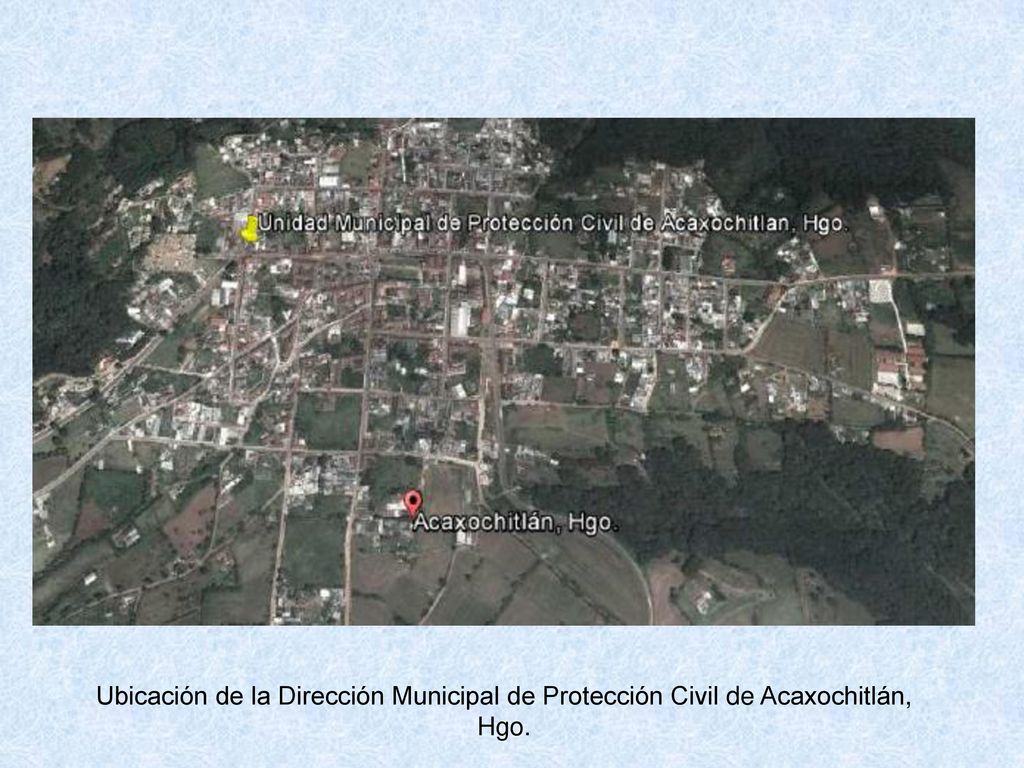 Ubicación de la Dirección Municipal de Protección Civil de Acaxochitlán, Hgo.