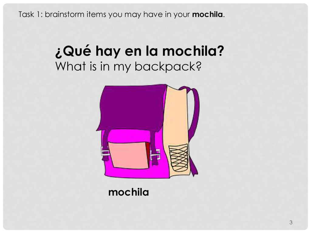 ¿Qué hay en la mochila What is in my backpack mochila