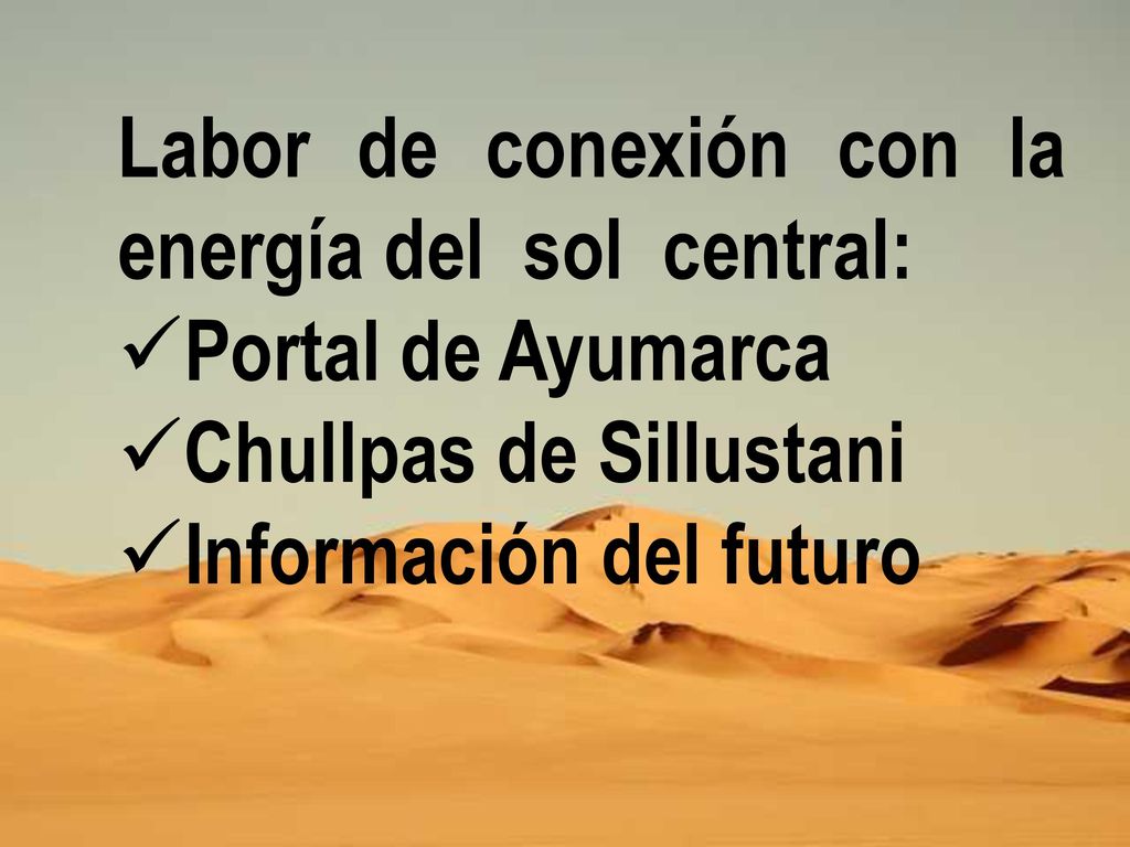 Labor de conexión con la energía del sol central: