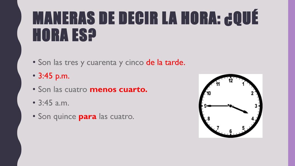 Maneras de decir la hora: ¿qué hora es