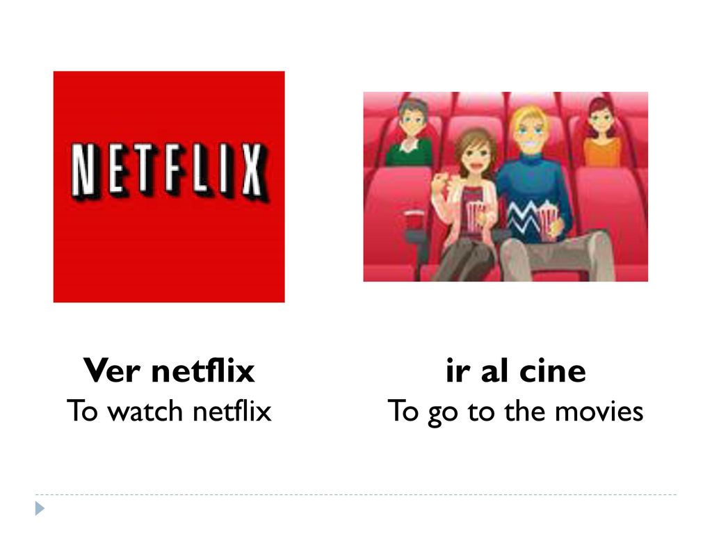 Ver netflix To watch netflix ir al cine To go to the movies