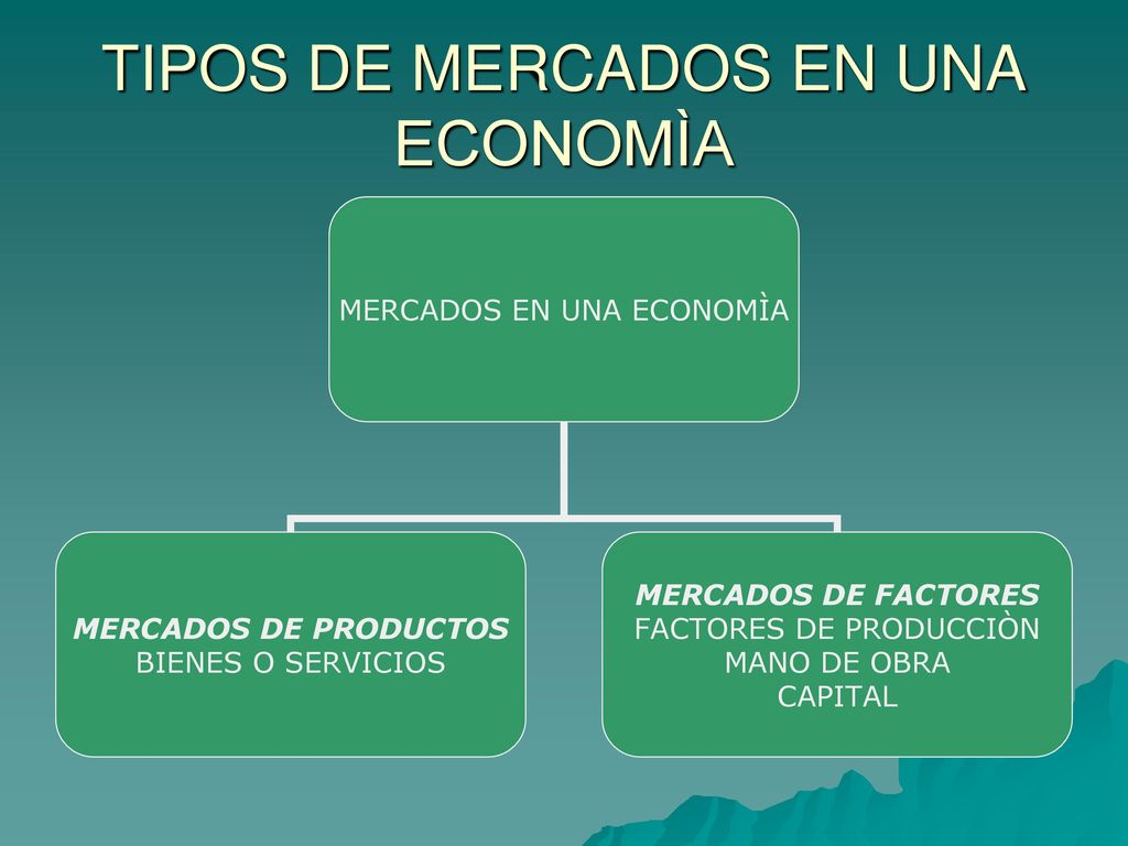 TIPOS DE MERCADOS EN UNA ECONOMÌA