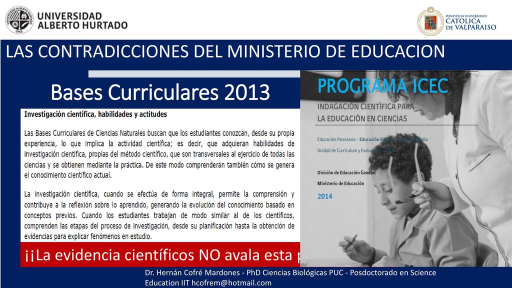 Dr. Hernán Cofré Mardones - PhD Ciencias Biológicas PUC - Posdoctorado en Science Education IIT