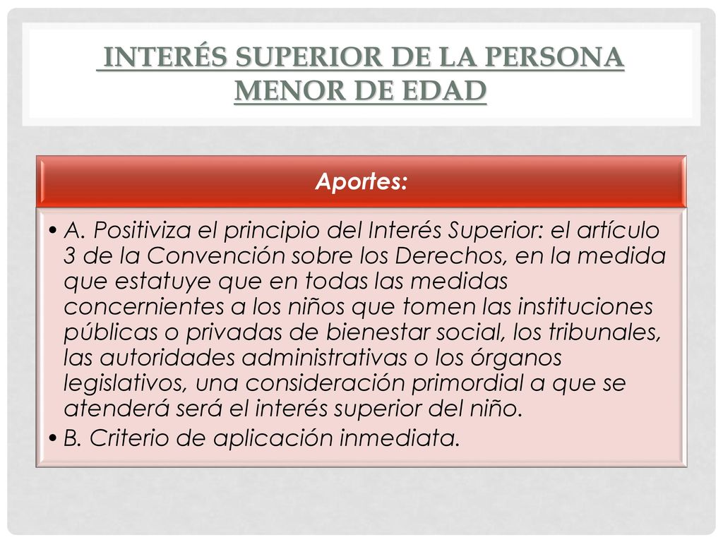 Interés superior de la persona menor de edad