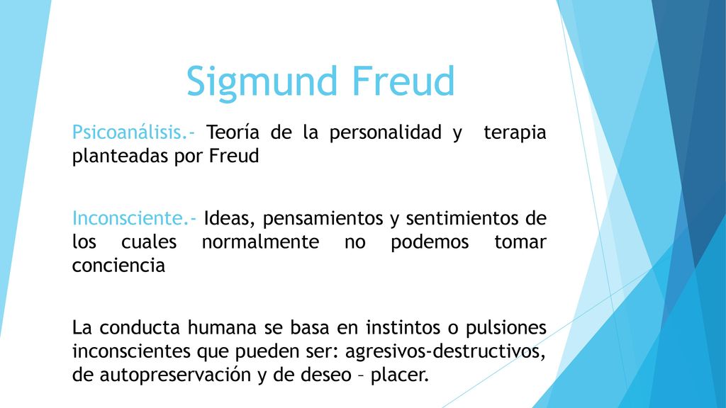 Sigmund Freud Psicoanálisis.- Teoría de la personalidad y terapia planteadas por Freud.