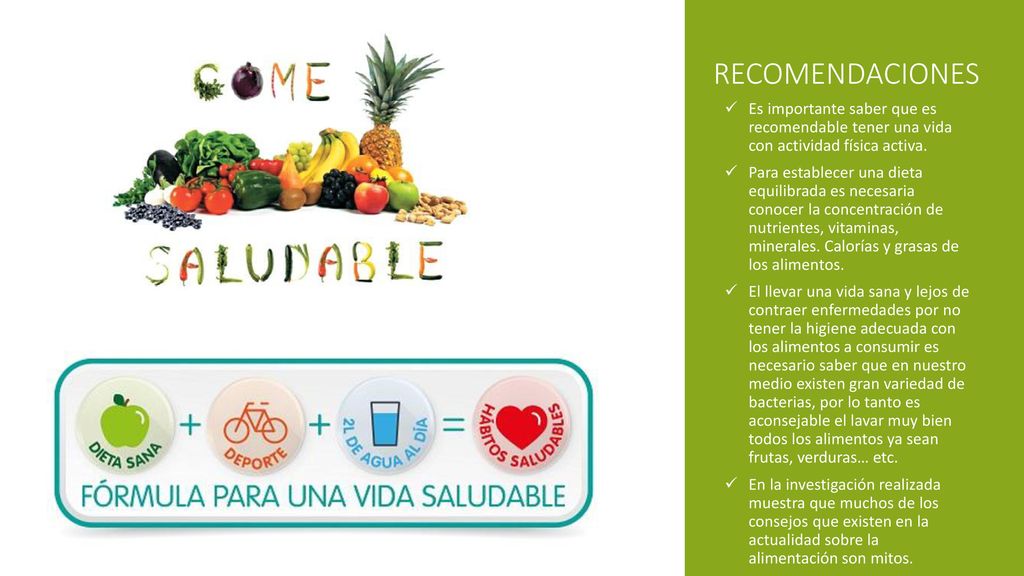 Recomendaciones Es importante saber que es recomendable tener una vida con actividad física activa.