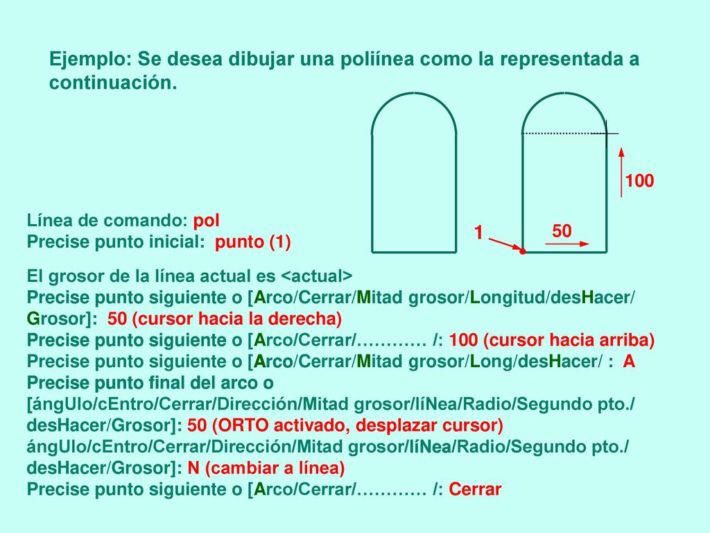 Ejemplo: Se desea dibujar una poliínea como la representada a continuación.