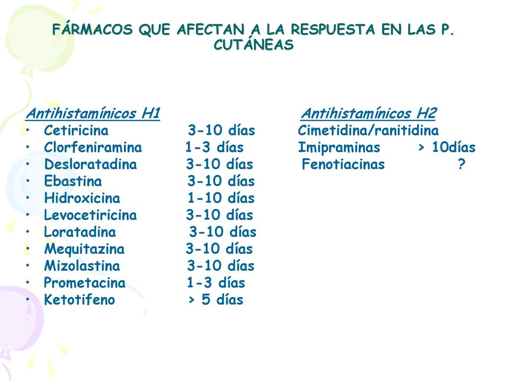 FÁRMACOS QUE AFECTAN A LA RESPUESTA EN LAS P. CUTÁNEAS
