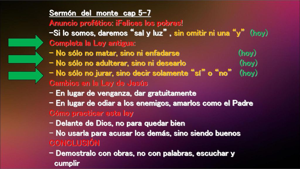 Sermón del monte cap 5-7 Anuncio profético: ¡Felices los pobres