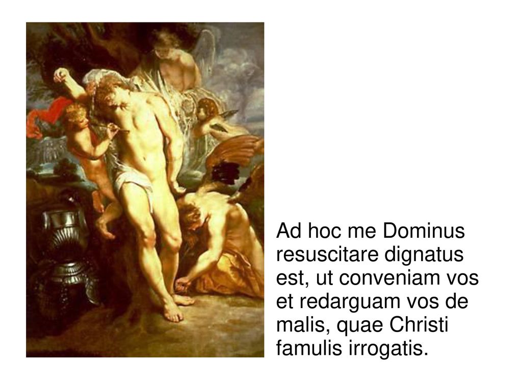Ad hoc me Dominus resuscitare dignatus est, ut conveniam vos et redarguam vos de malis, quae Christi famulis irrogatis.