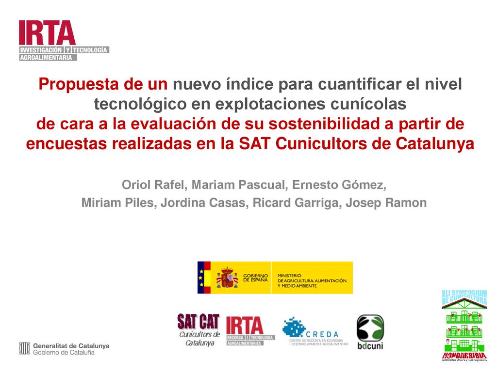 Propuesta de un nuevo índice para cuantificar el nivel tecnológico en explotaciones cunícolas de cara a la evaluación de su sostenibilidad a partir de encuestas realizadas en la SAT Cunicultors de Catalunya