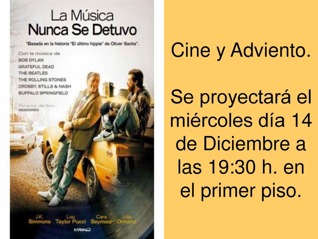 Cine y Adviento. Se proyectará el miércoles día 14 de Diciembre a las 19:30 h. en el primer piso.
