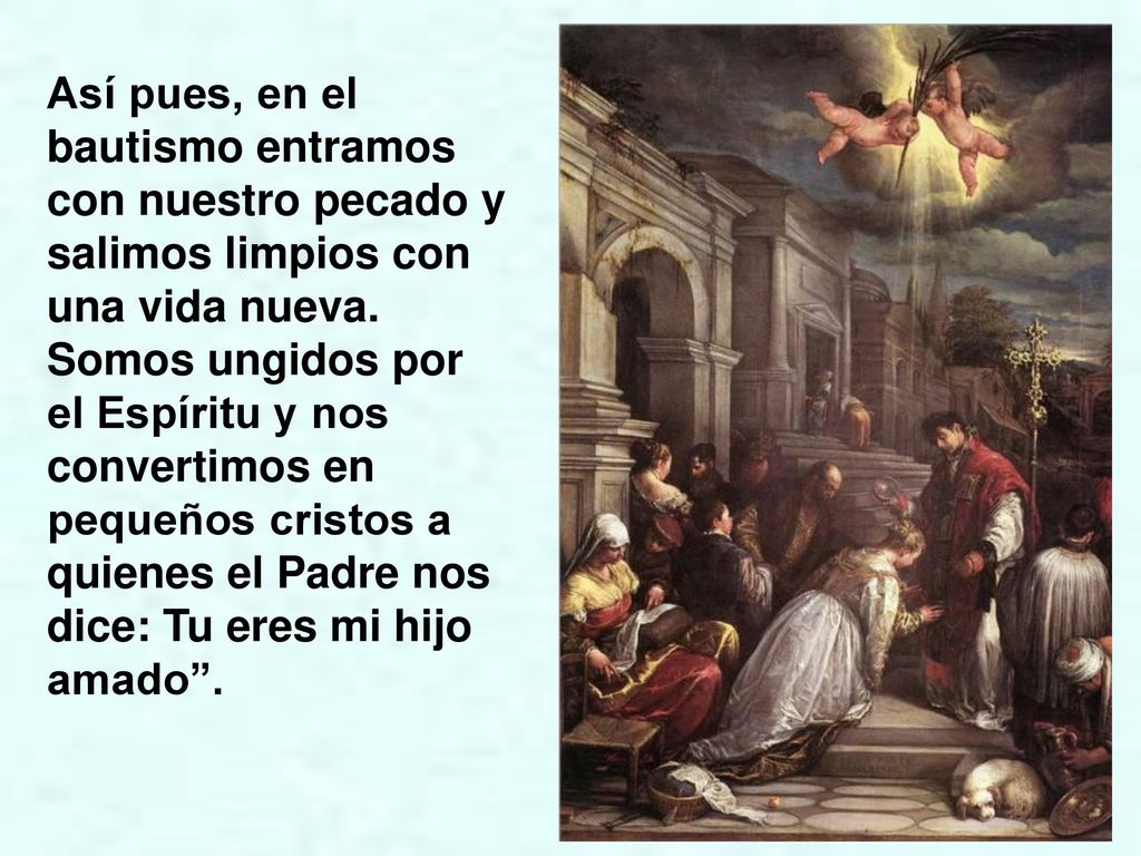 Así pues, en el bautismo entramos con nuestro pecado y salimos limpios con una vida nueva.
