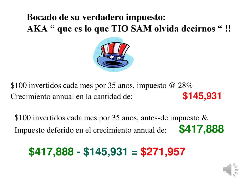 $417,888 - $145,931 = $271,957 Bocado de su verdadero impuesto: