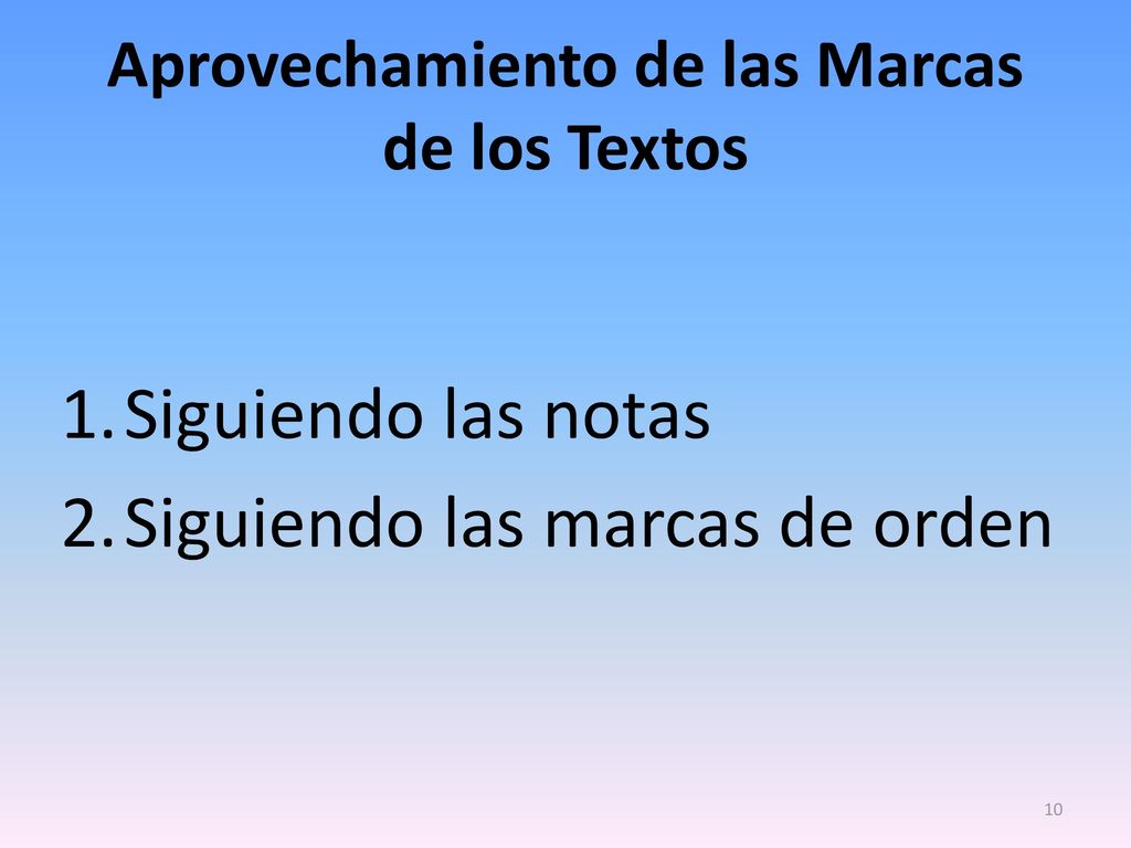 Aprovechamiento de las Marcas de los Textos