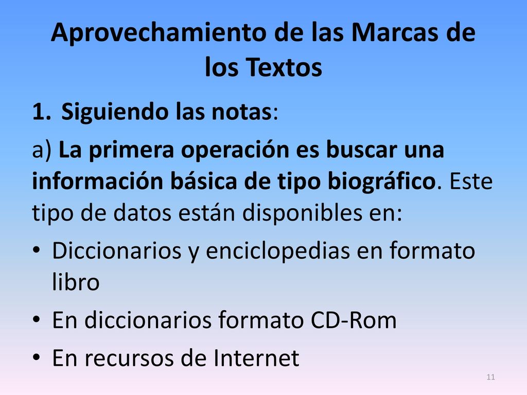 Aprovechamiento de las Marcas de los Textos